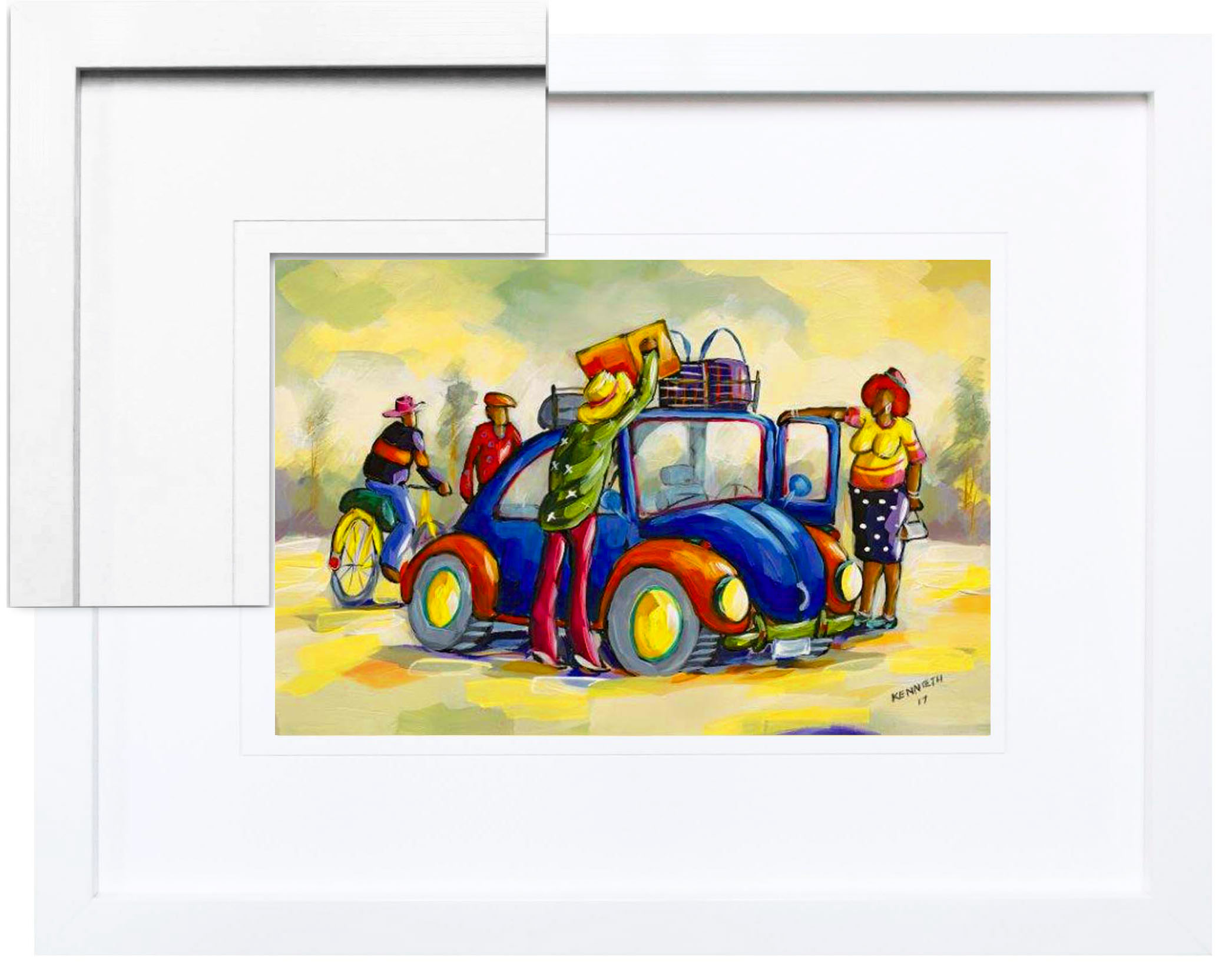 FP238 Wall décor art framed print pop art african theme white frame